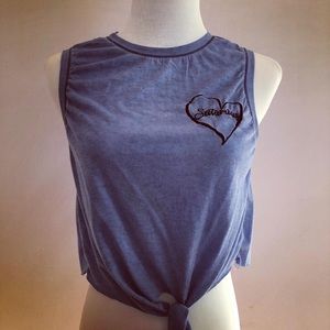 Poof New York Crop Top Blue
